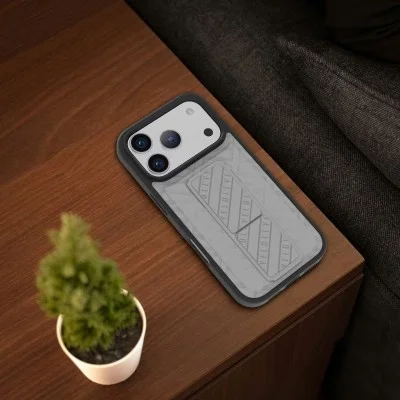 Levelo Morphix Quiro Case With Built-In Kickstand For Iphone 17 Pro Max - Cloud Grey